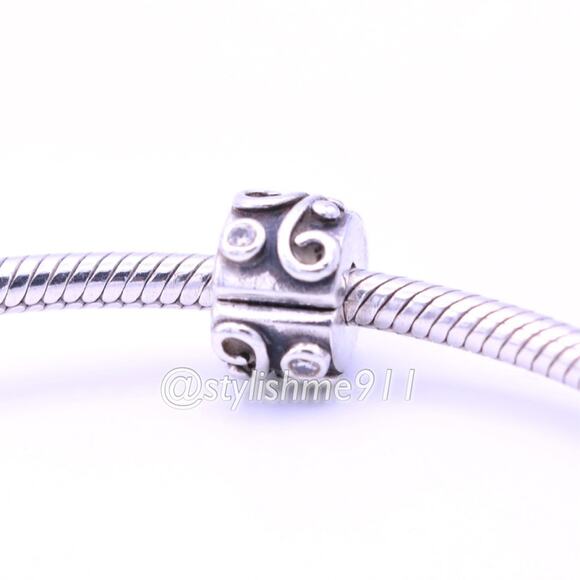 Authentic PANDORA Tendril Champagne CZ Clip - Picture 4 of 9